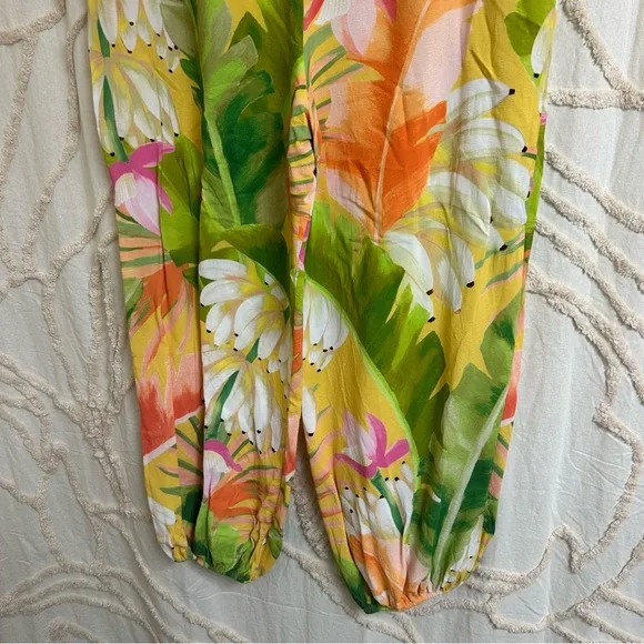 Farm Rio x Anthropologie Vibrant Tropical Banana Print Balloon Pants Size Large - Picture 11 of 16